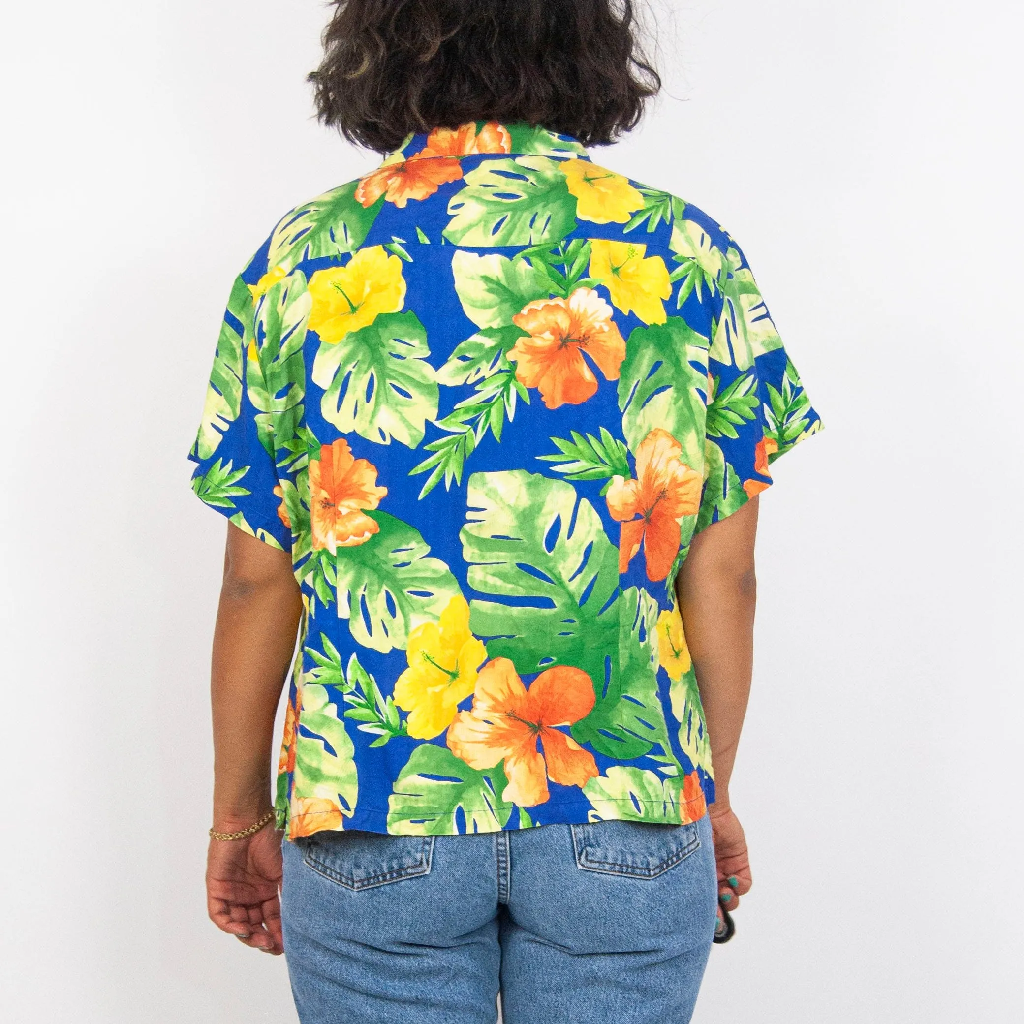00's Silk Hawaiian Hibiscus Shirt by Hilo Hatties