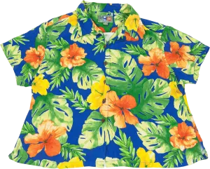 00's Silk Hawaiian Hibiscus Shirt by Hilo Hatties