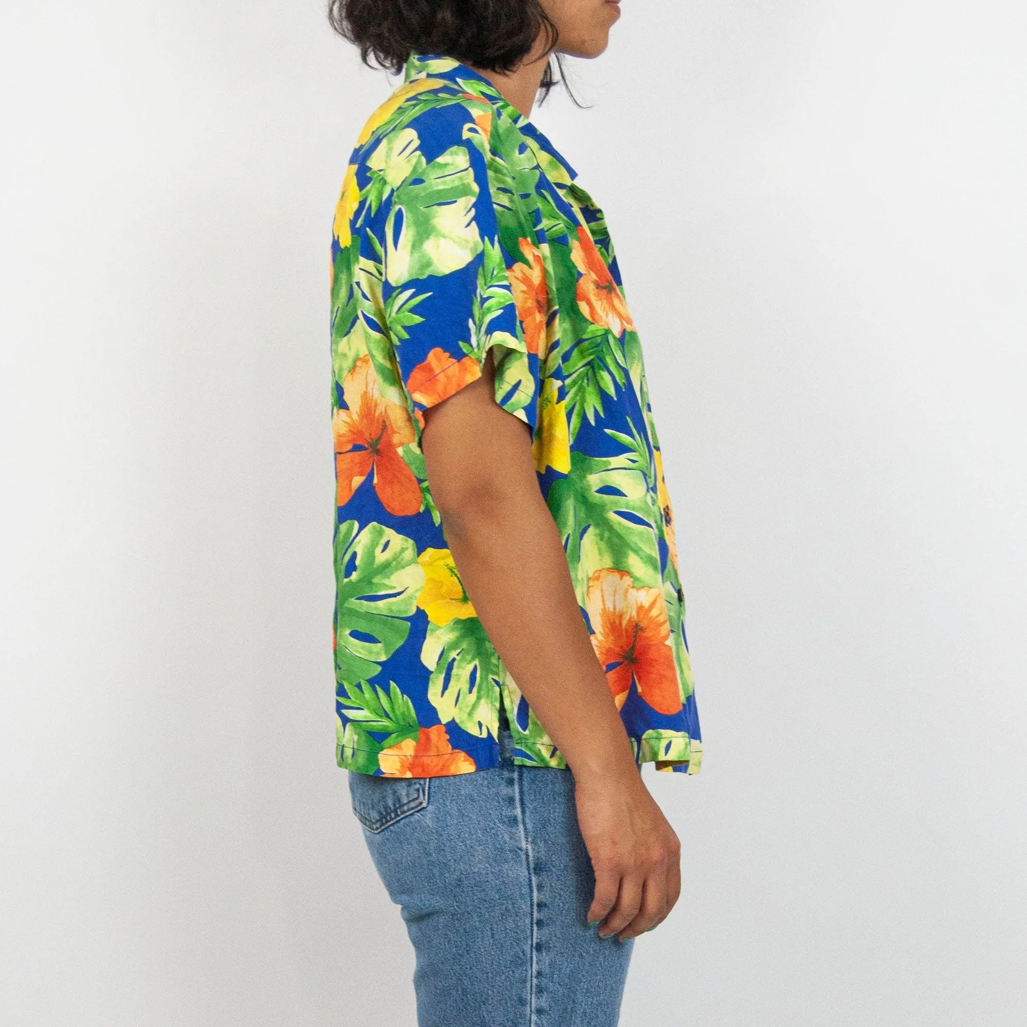 00's Silk Hawaiian Hibiscus Shirt by Hilo Hatties