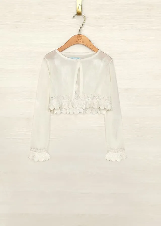 Abel & Lula Tricot Cardigan with Bow Detail