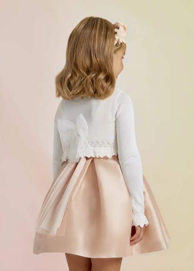 Abel & Lula Tricot Cardigan with Bow Detail
