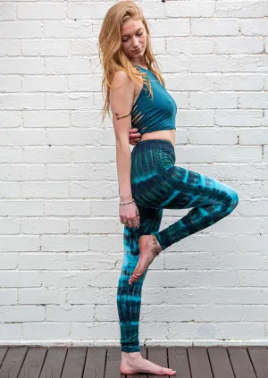Aqua Ombre Tie Dye Leggings
