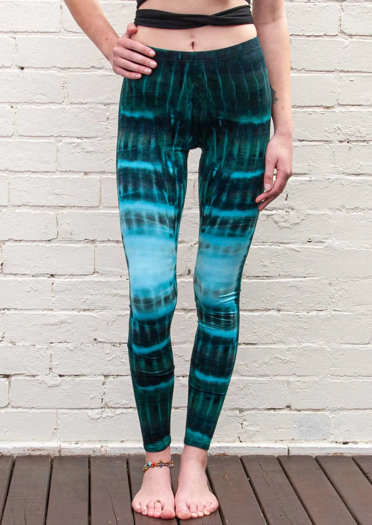 Aqua Ombre Tie Dye Leggings
