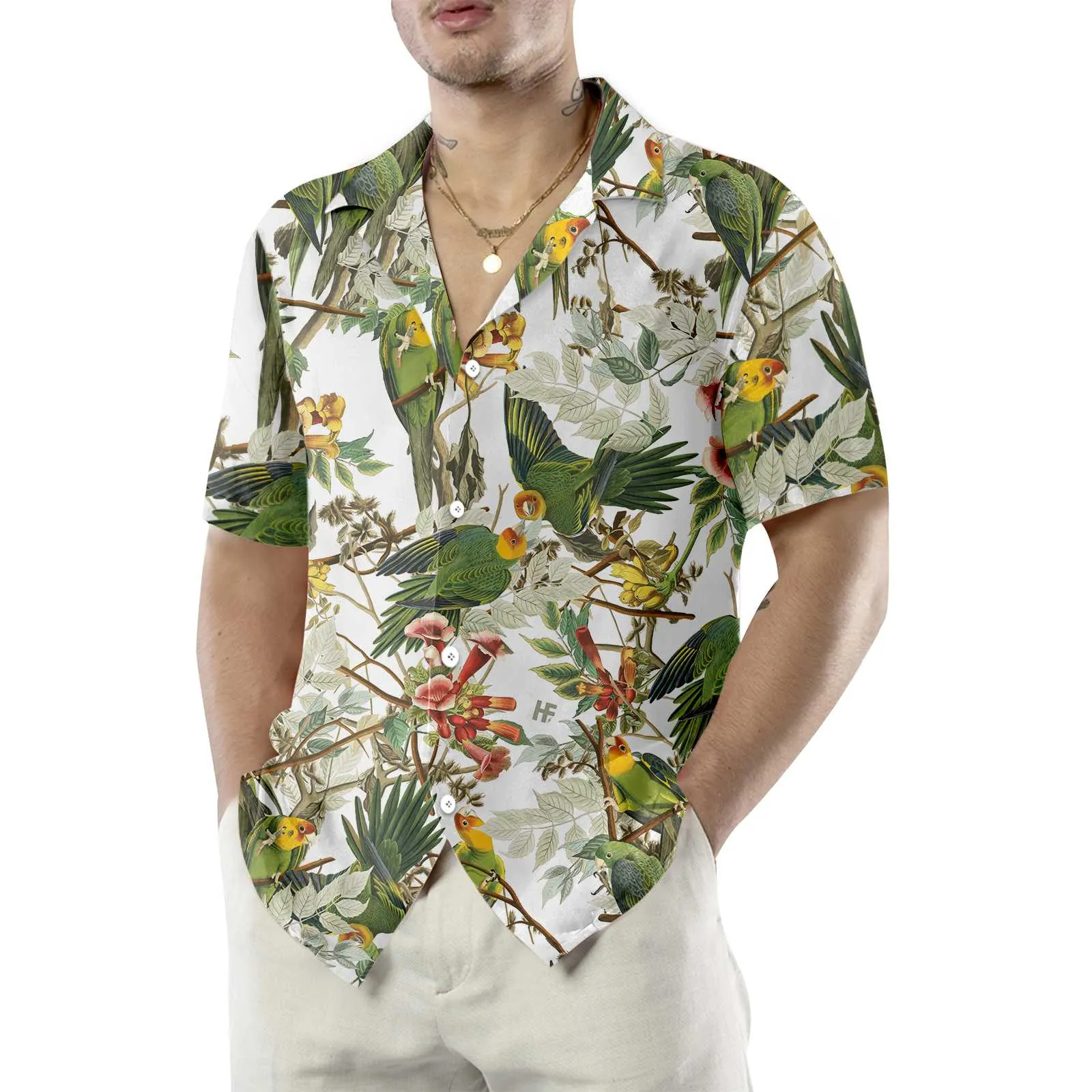 Audubon Carolina Parrot Shirt For Men Hawaiian Shirt