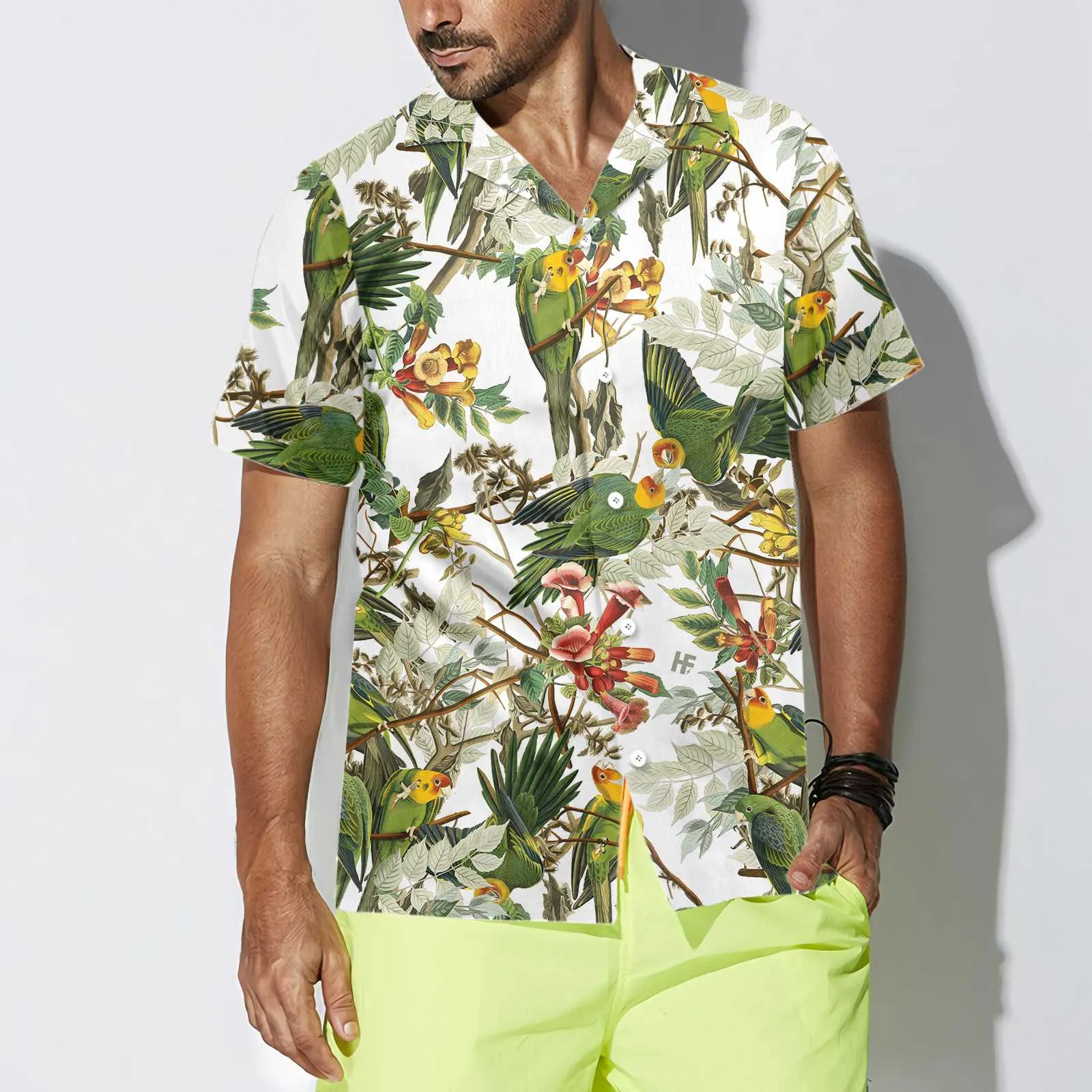 Audubon Carolina Parrot Shirt For Men Hawaiian Shirt