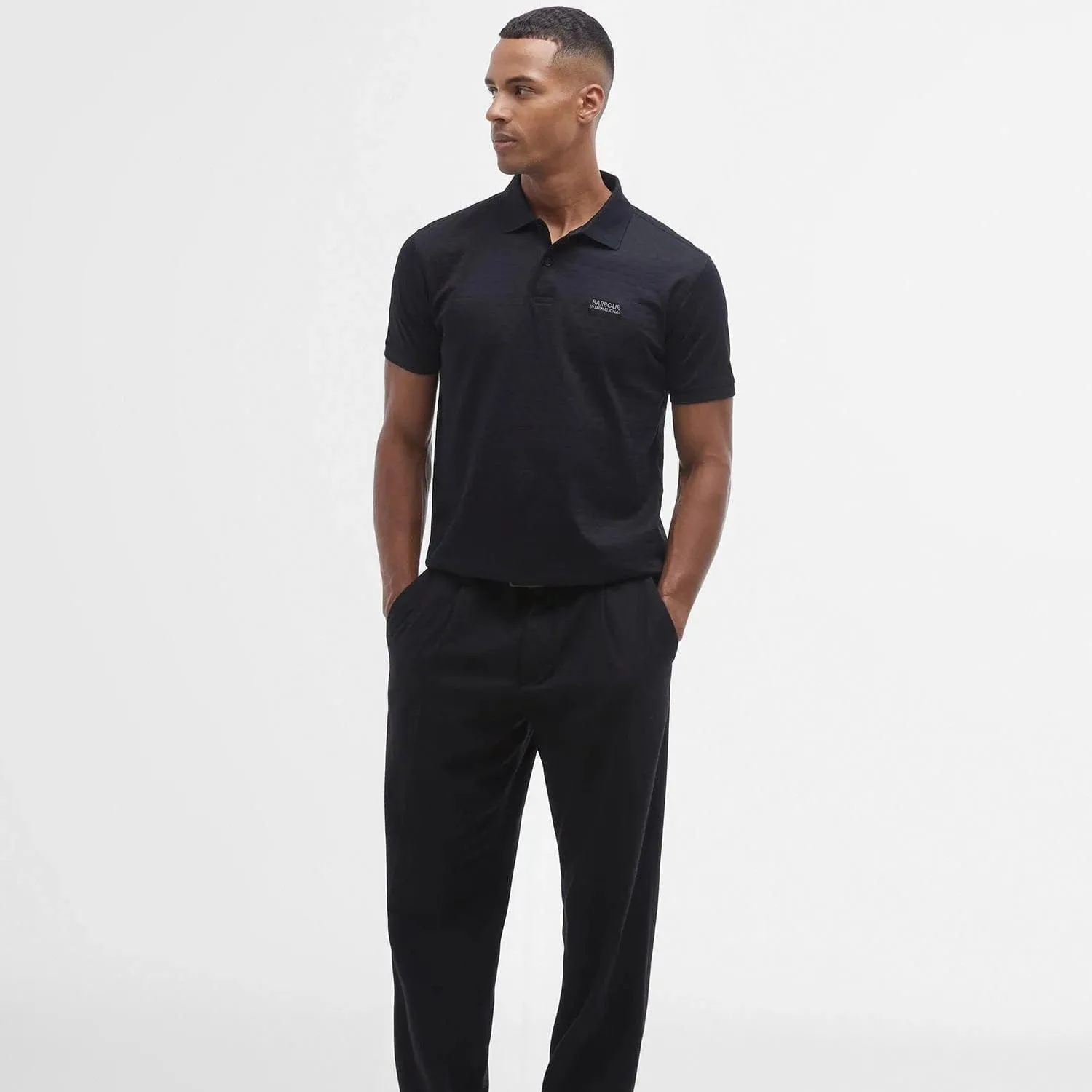 Barbour International Justin Short-Sleeved Polo Shirt In Black