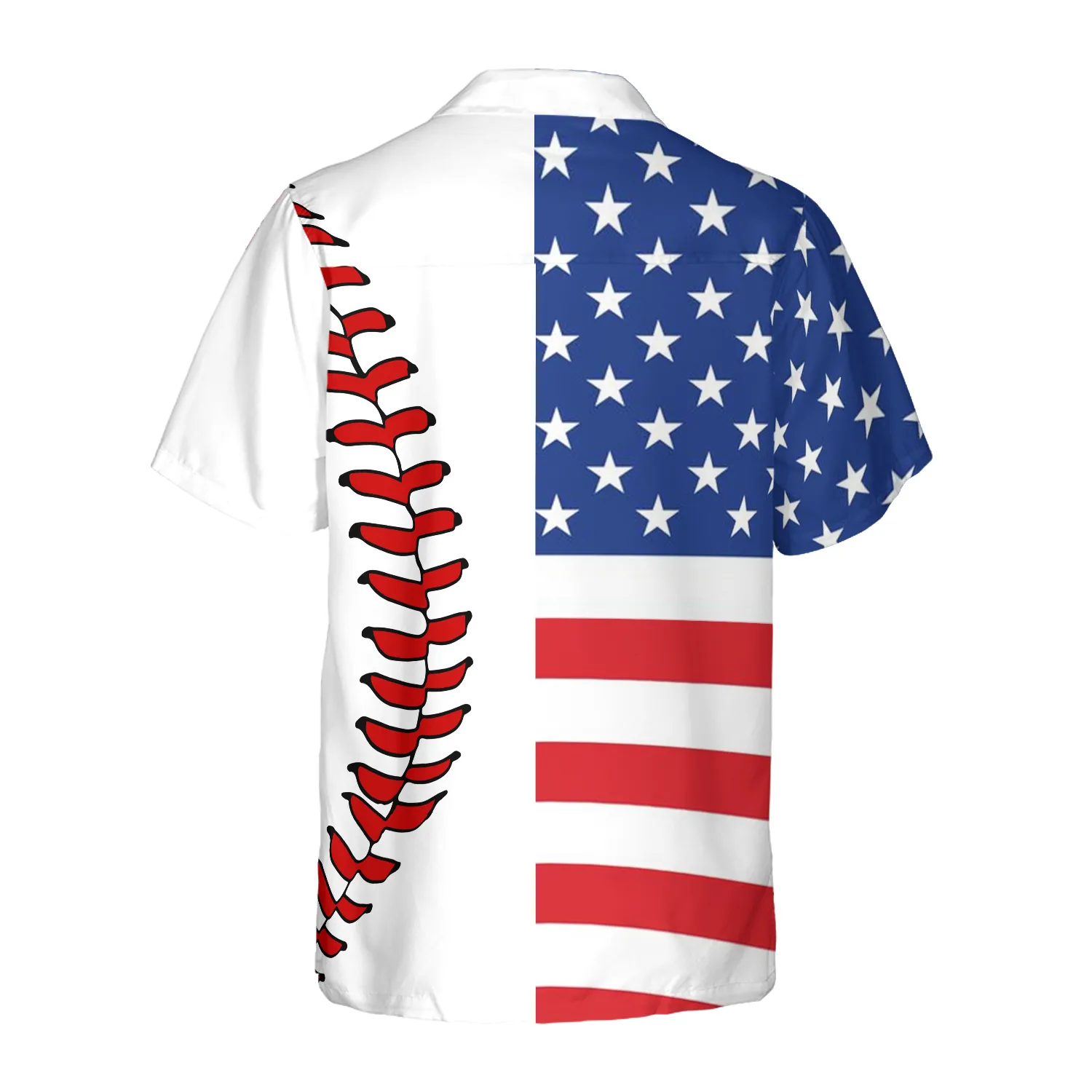 Baseball American Flag Hawaiian Shirt