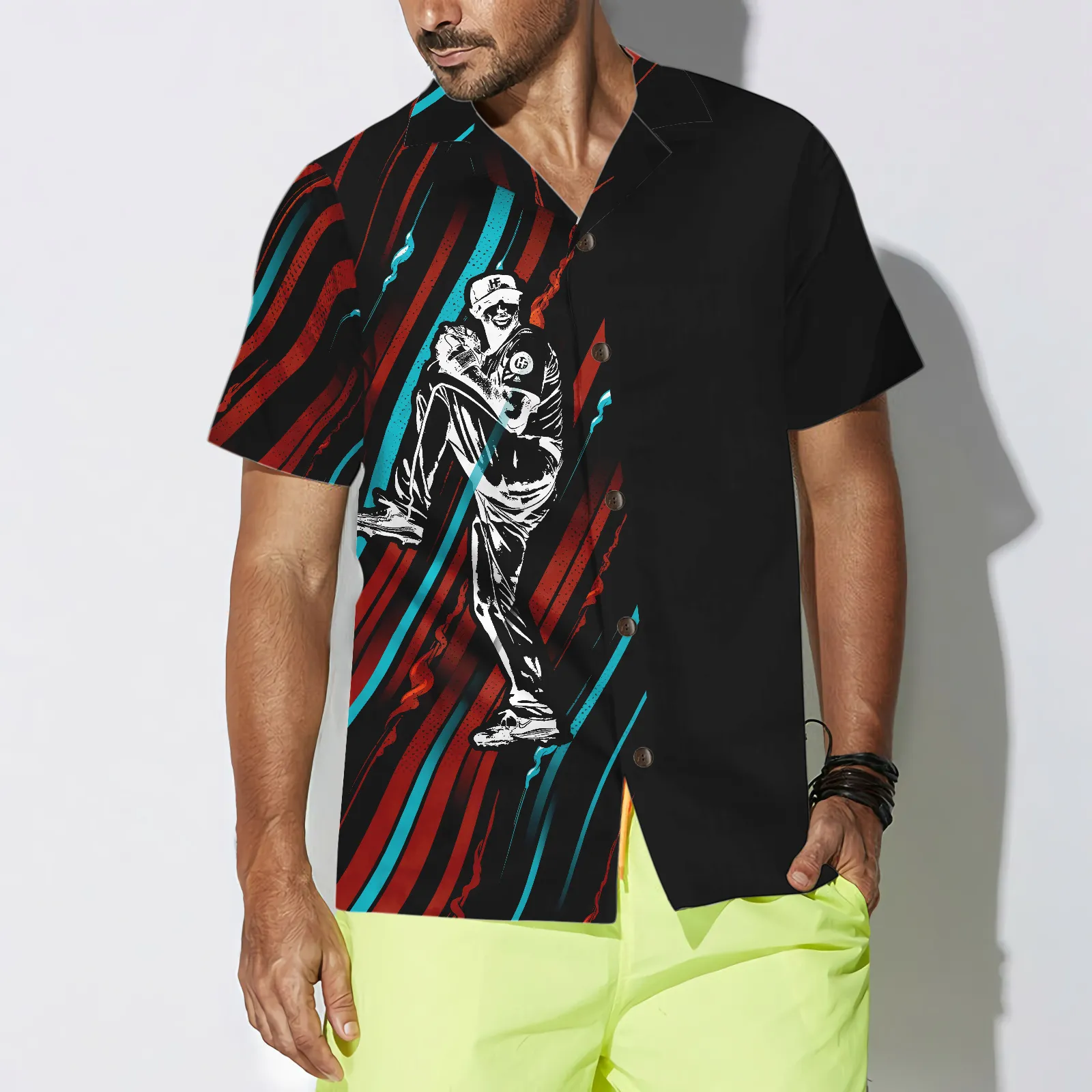 Baseball Black And Color Hawaiian Shirt