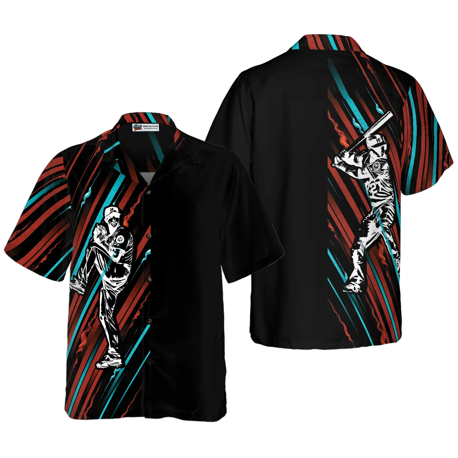 Baseball Black And Color Hawaiian Shirt