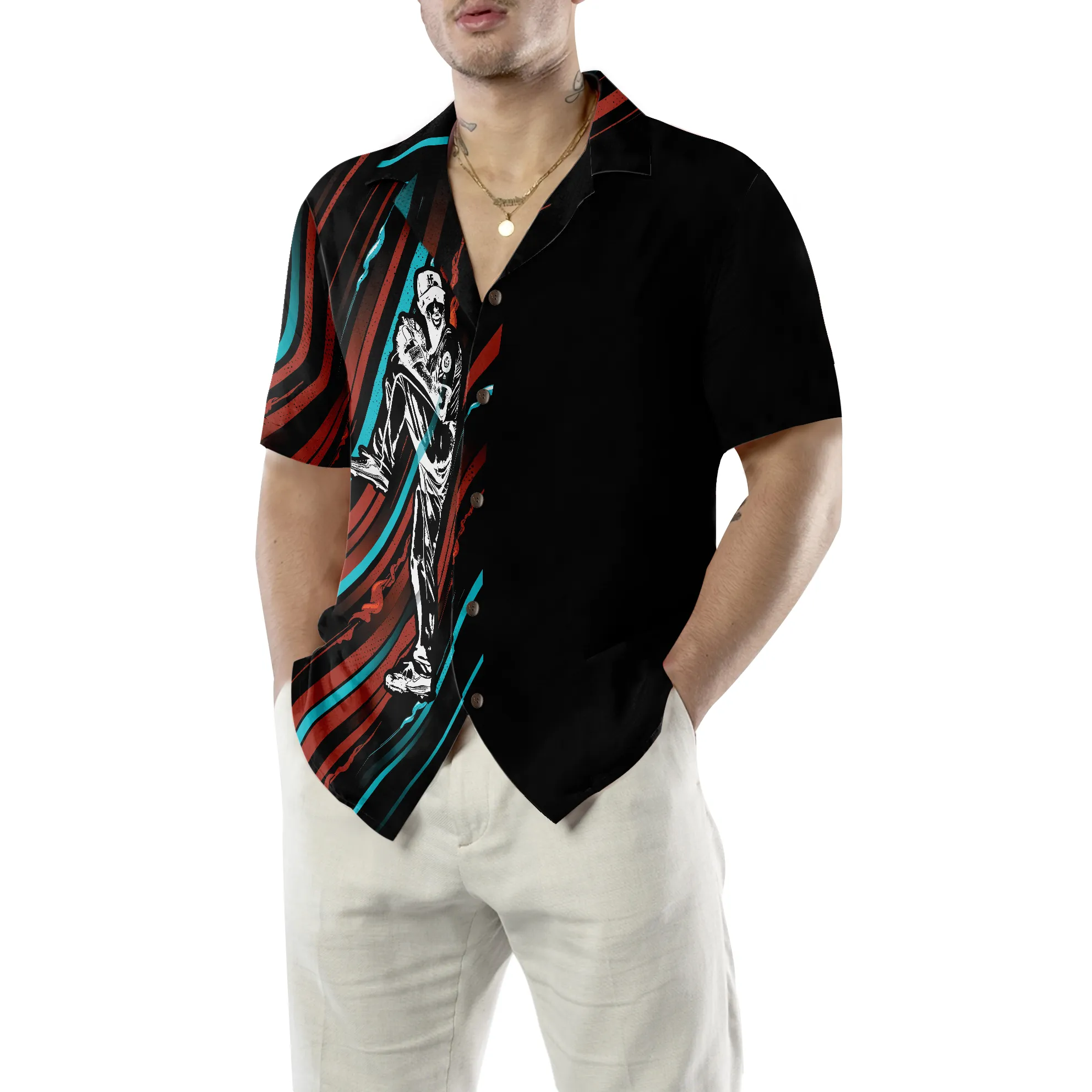 Baseball Black And Color Hawaiian Shirt