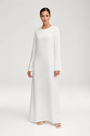 Basic Long Sleeve Maxi Dress - White