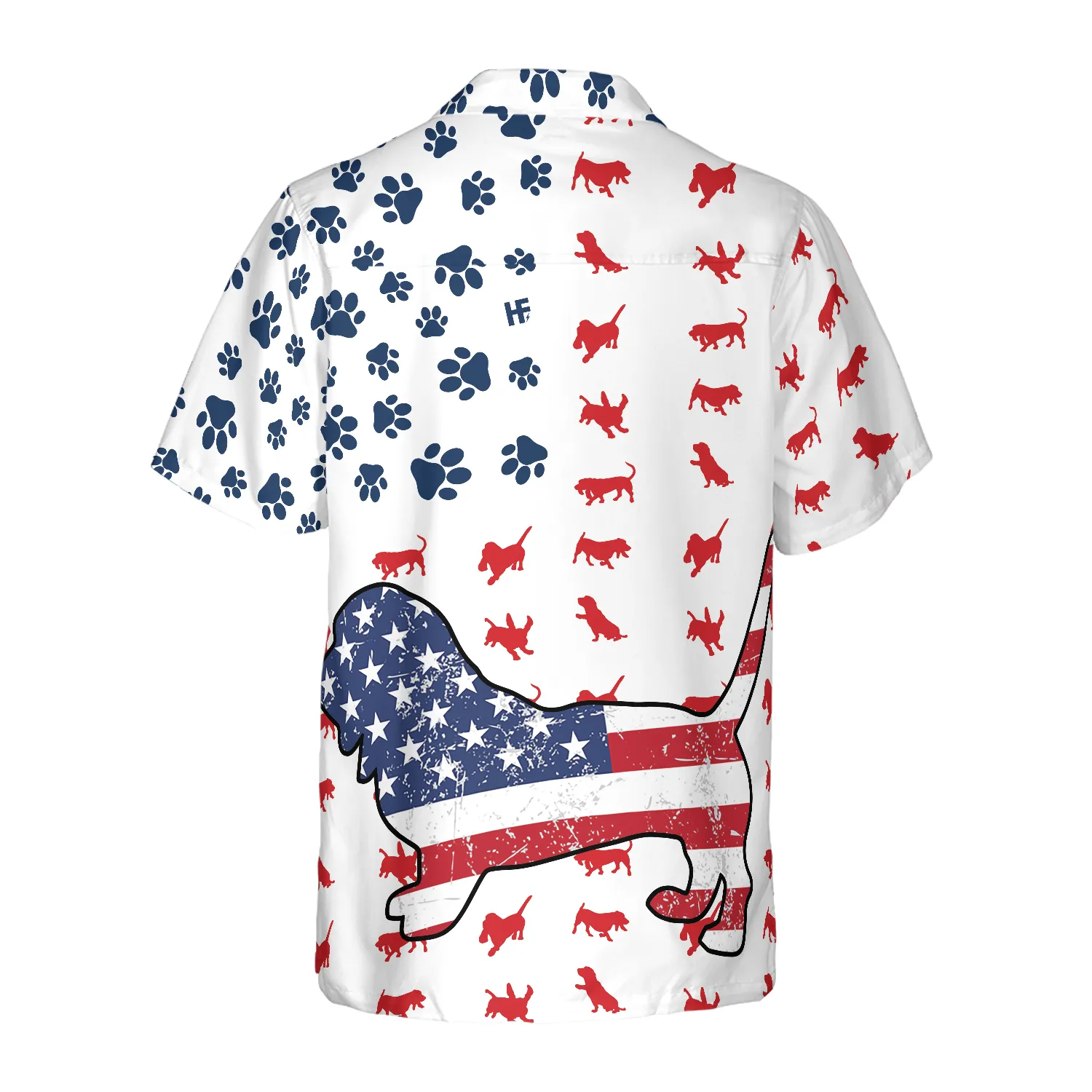 Basset Hound American Flag Hawaiian Shirt