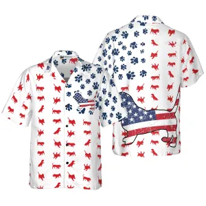 Basset Hound American Flag Hawaiian Shirt