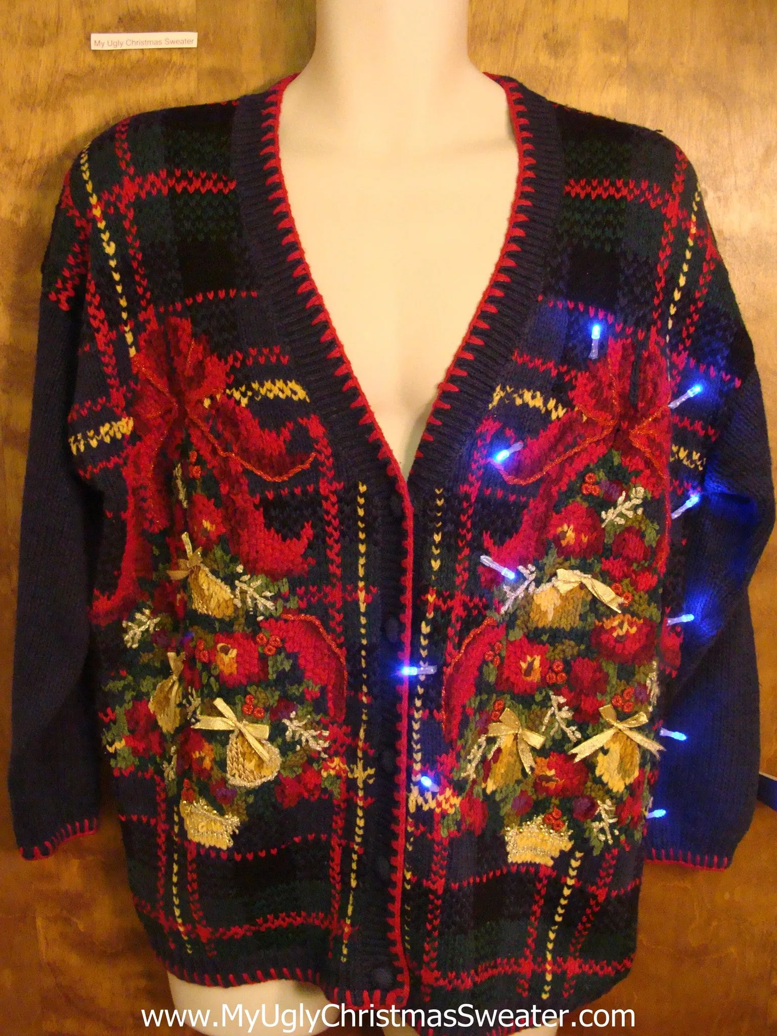 Best 80s Plaid Light Up Ugly Xmas Sweater