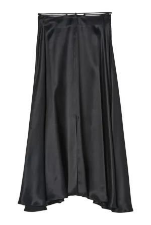Bias-Cut Satin Midi Skirt