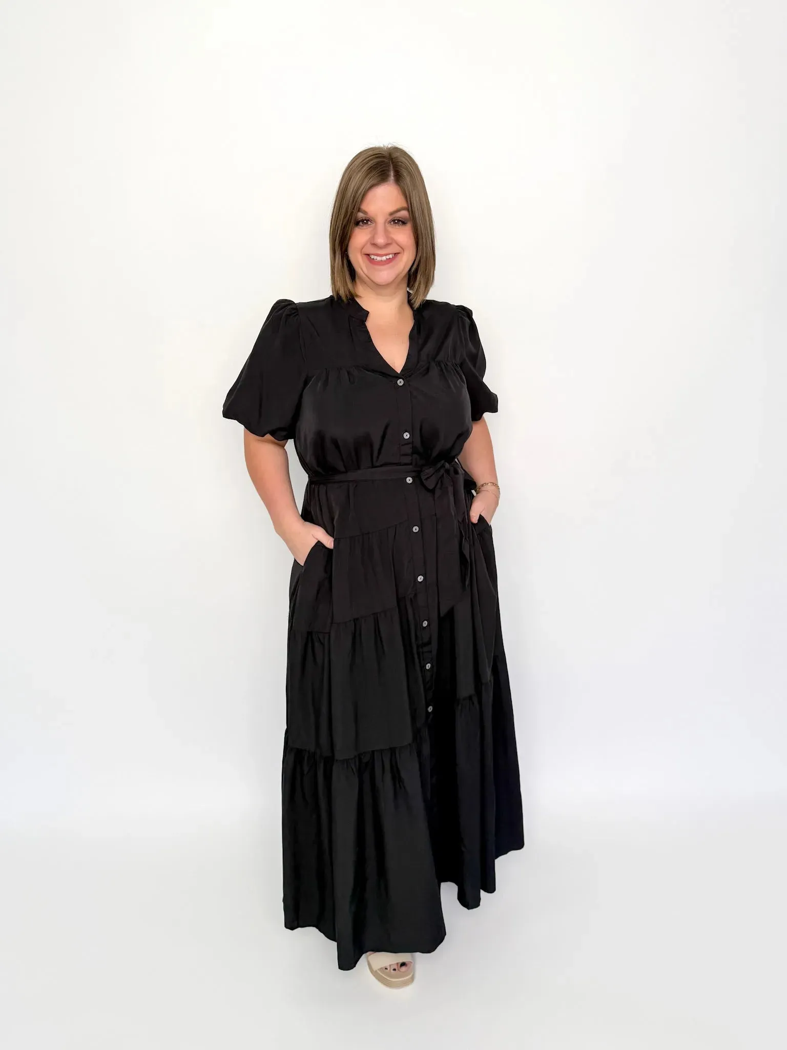 Black Button Down Maxi Dress