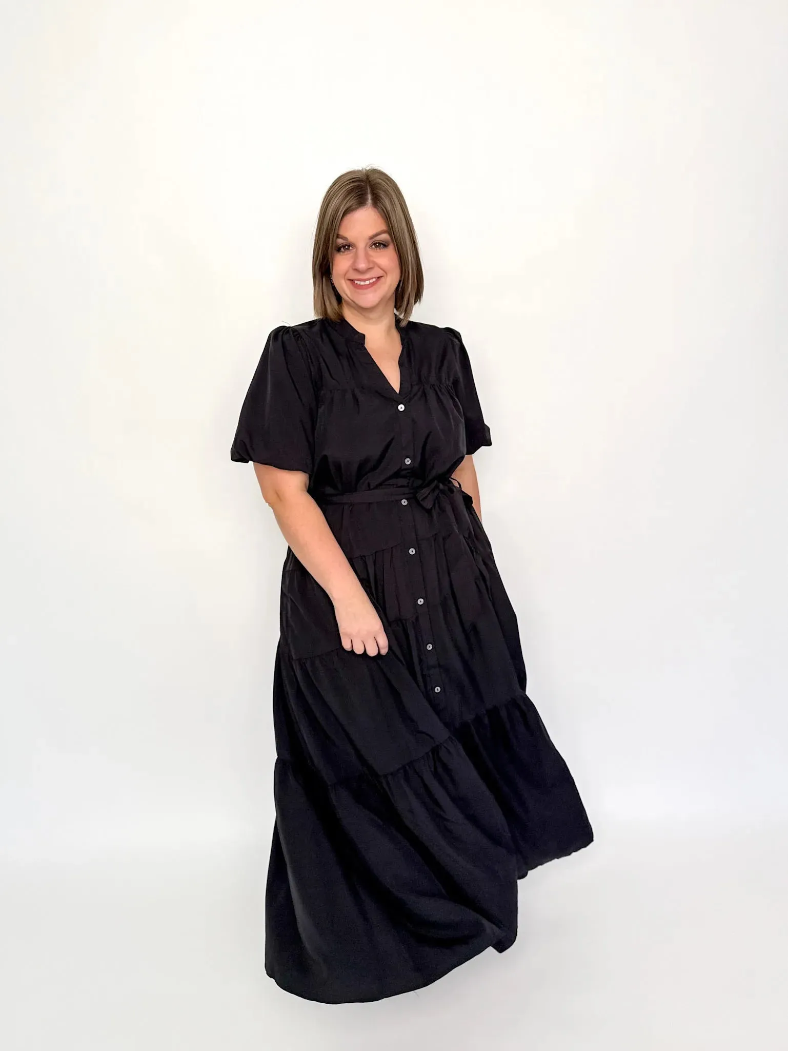 Black Button Down Maxi Dress