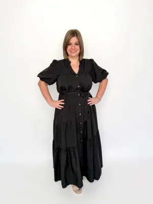 Black Button Down Maxi Dress
