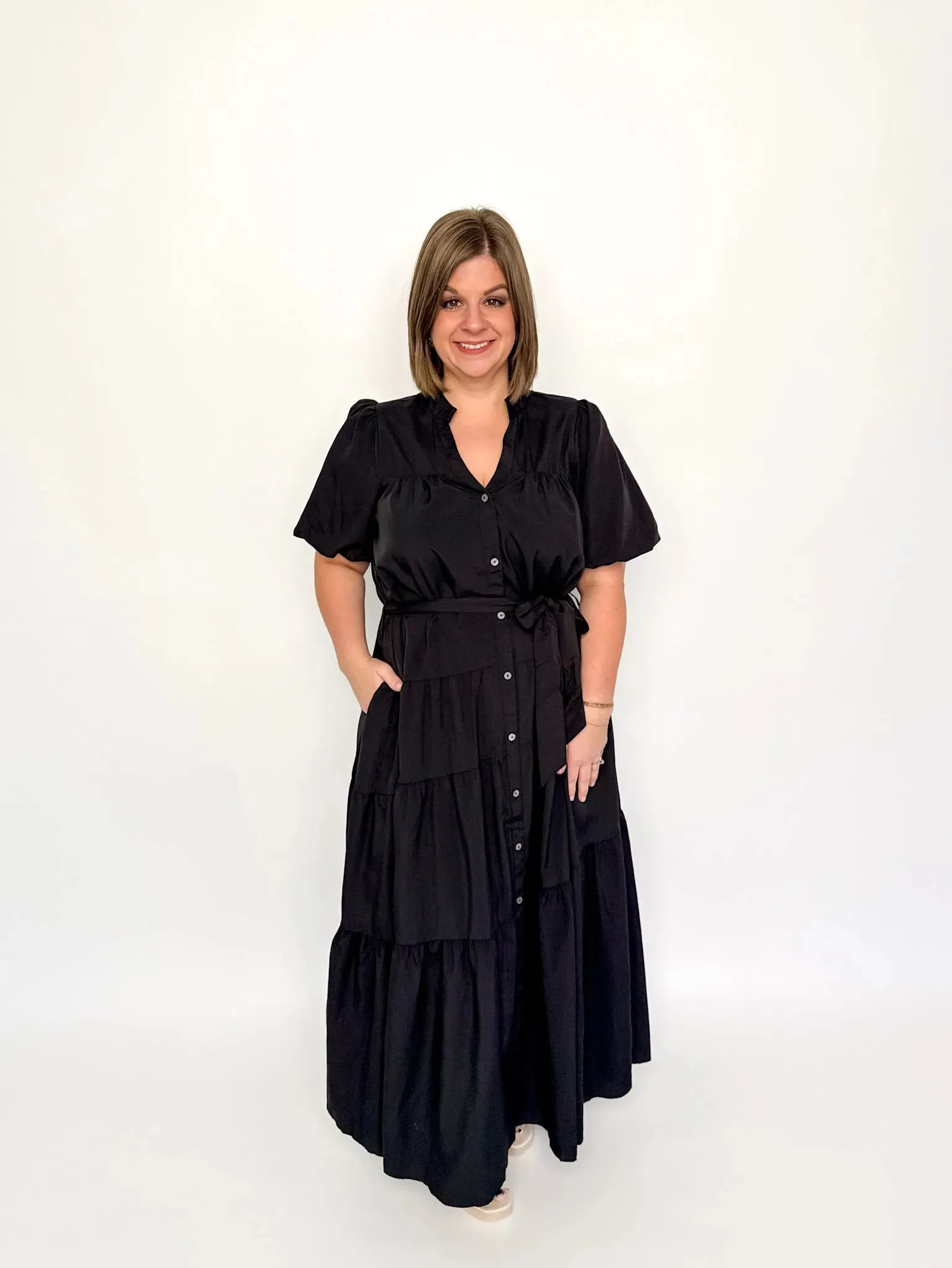 Black Button Down Maxi Dress