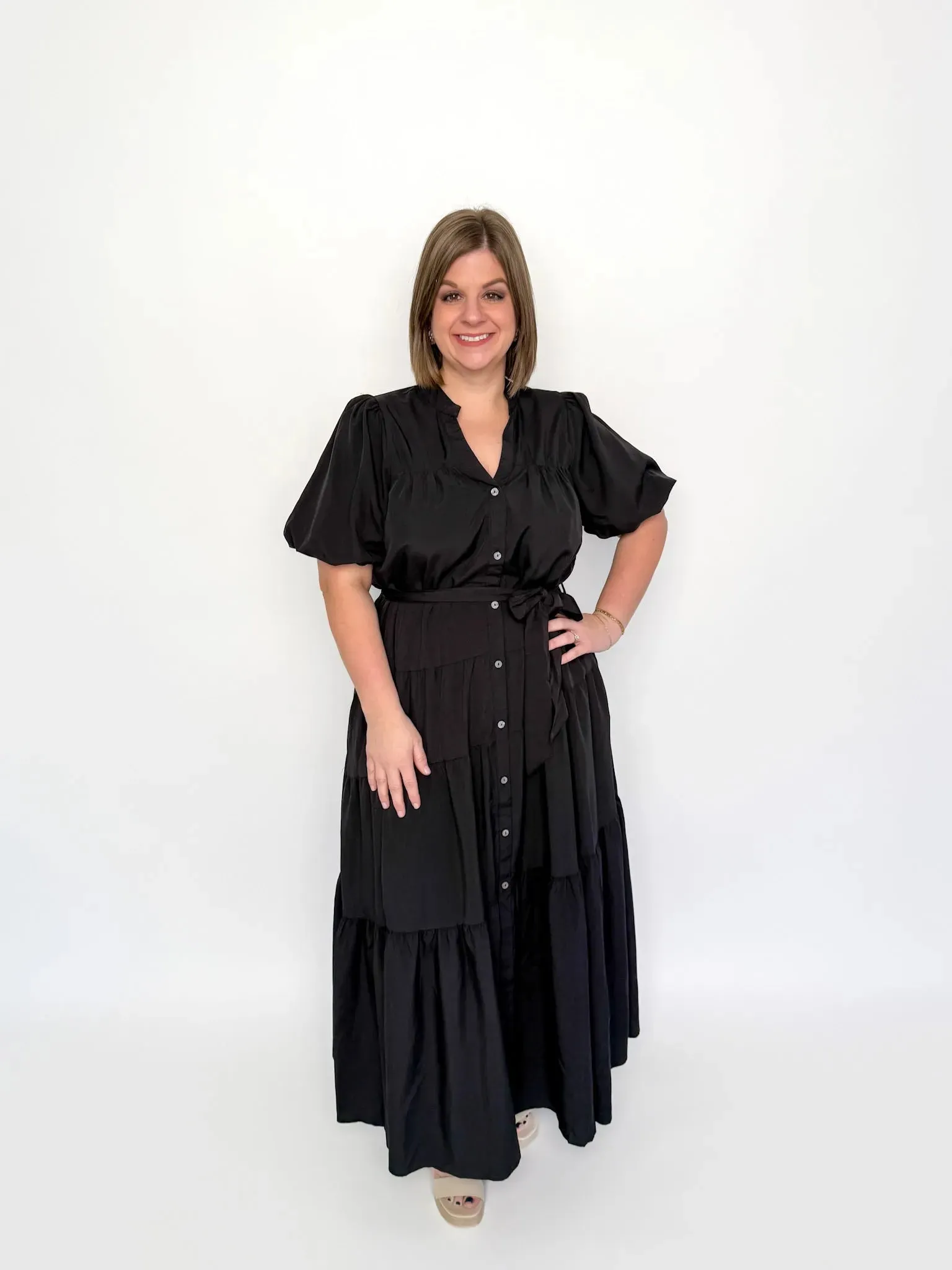 Black Button Down Maxi Dress