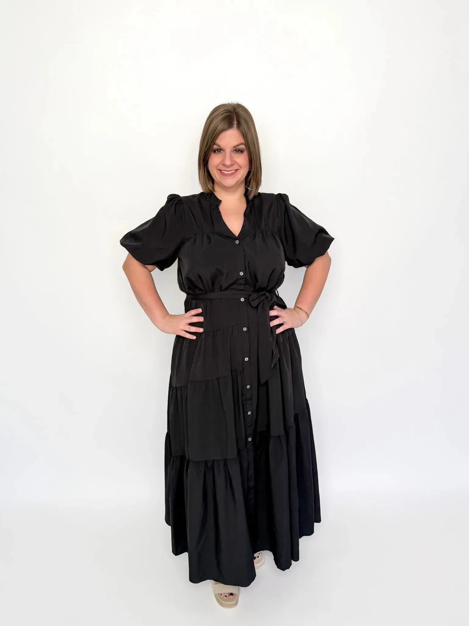 Black Button Down Maxi Dress