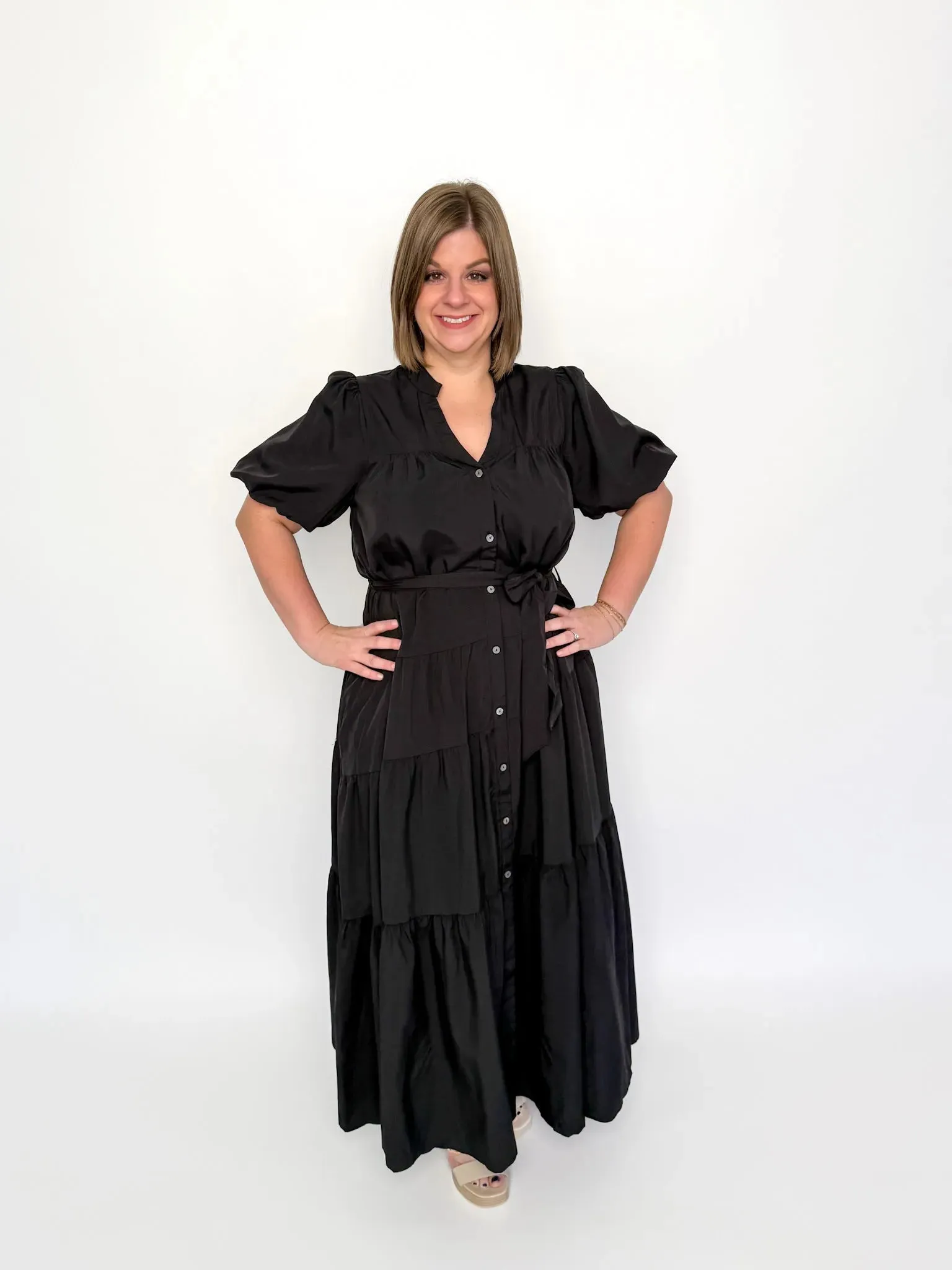 Black Button Down Maxi Dress