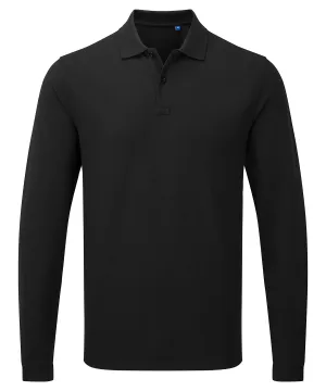 Black - ‘Essential’ unisex long sleeve workwear polo shirt