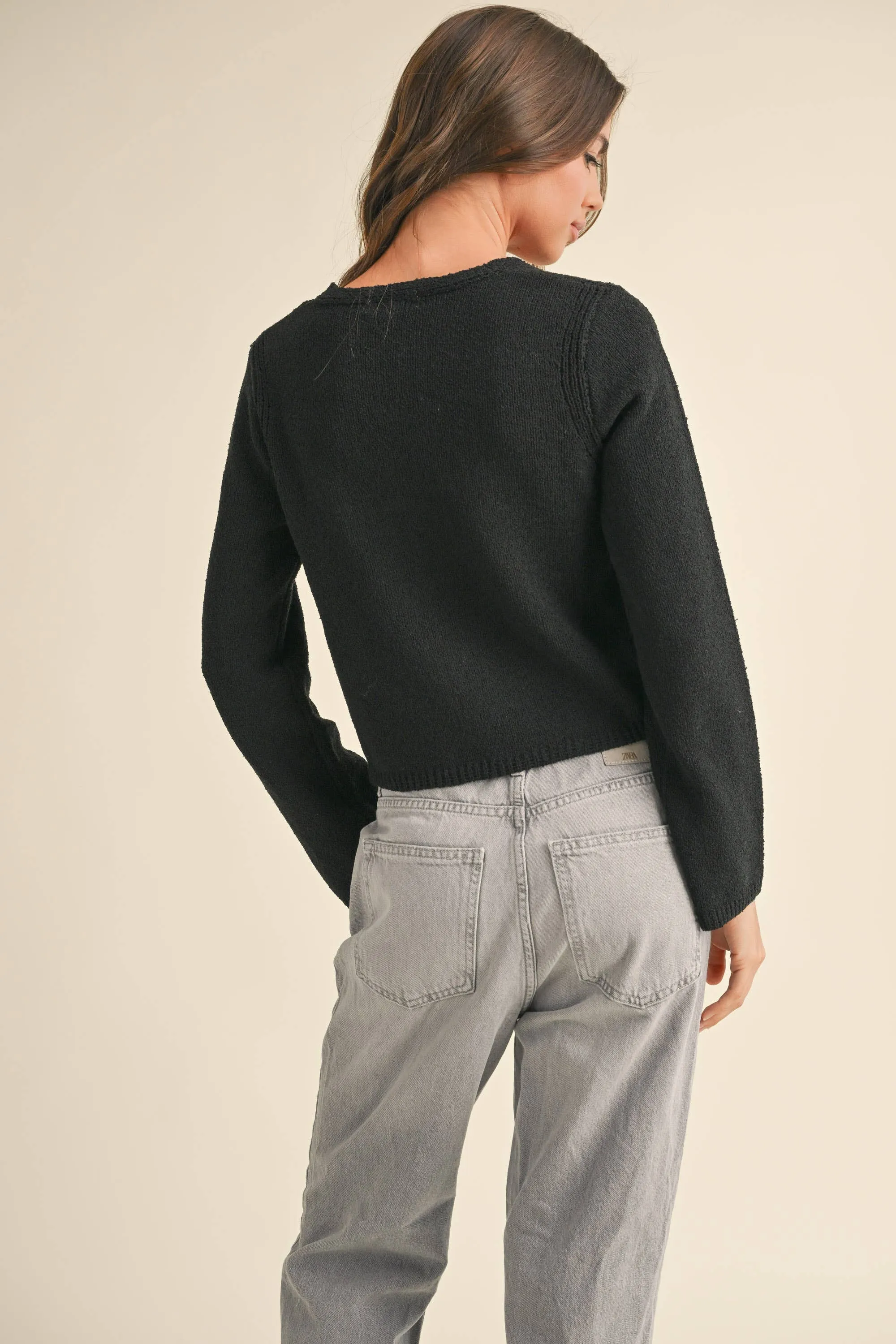 Black Light Weight Knit Cardigan
