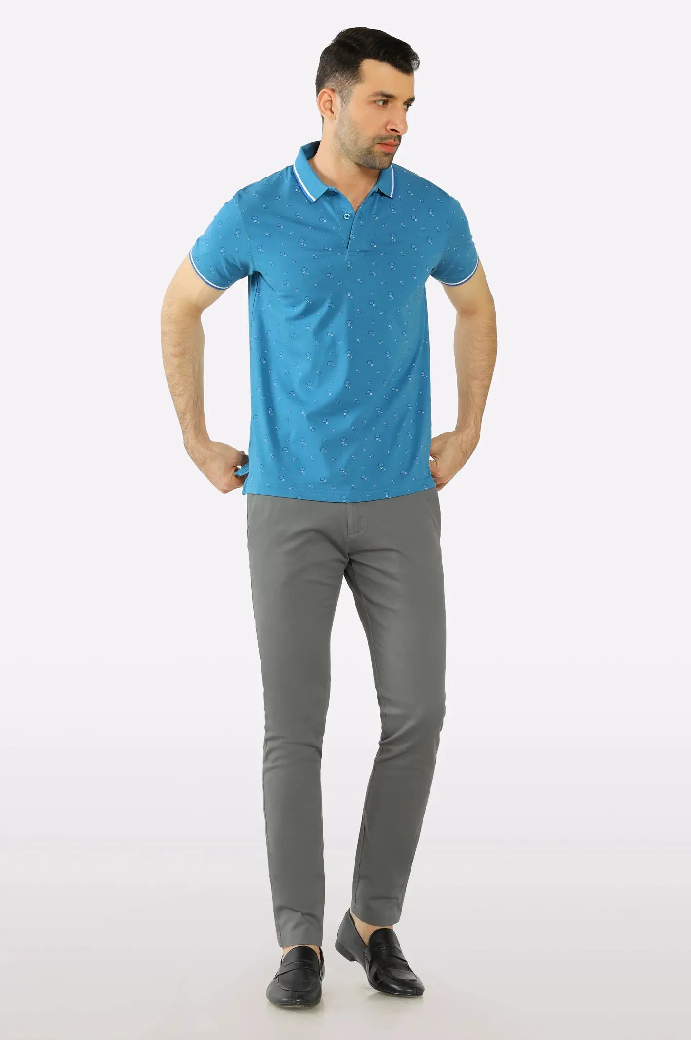 Blue All Over Printed Polo
