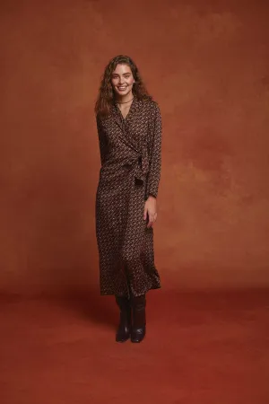 Brown Alice Wrap-over Dress