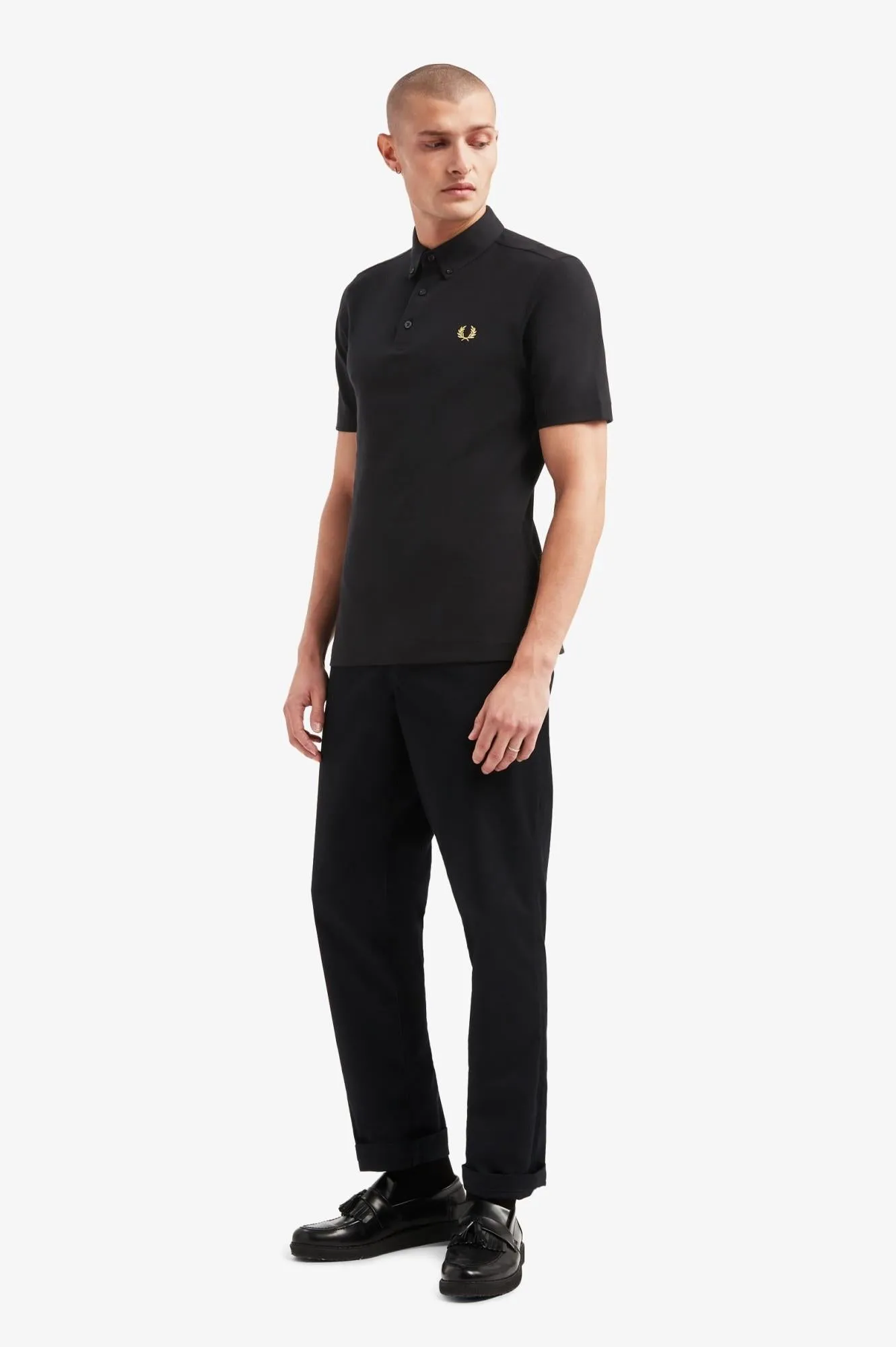 Button Down Polo Shirt (Black)