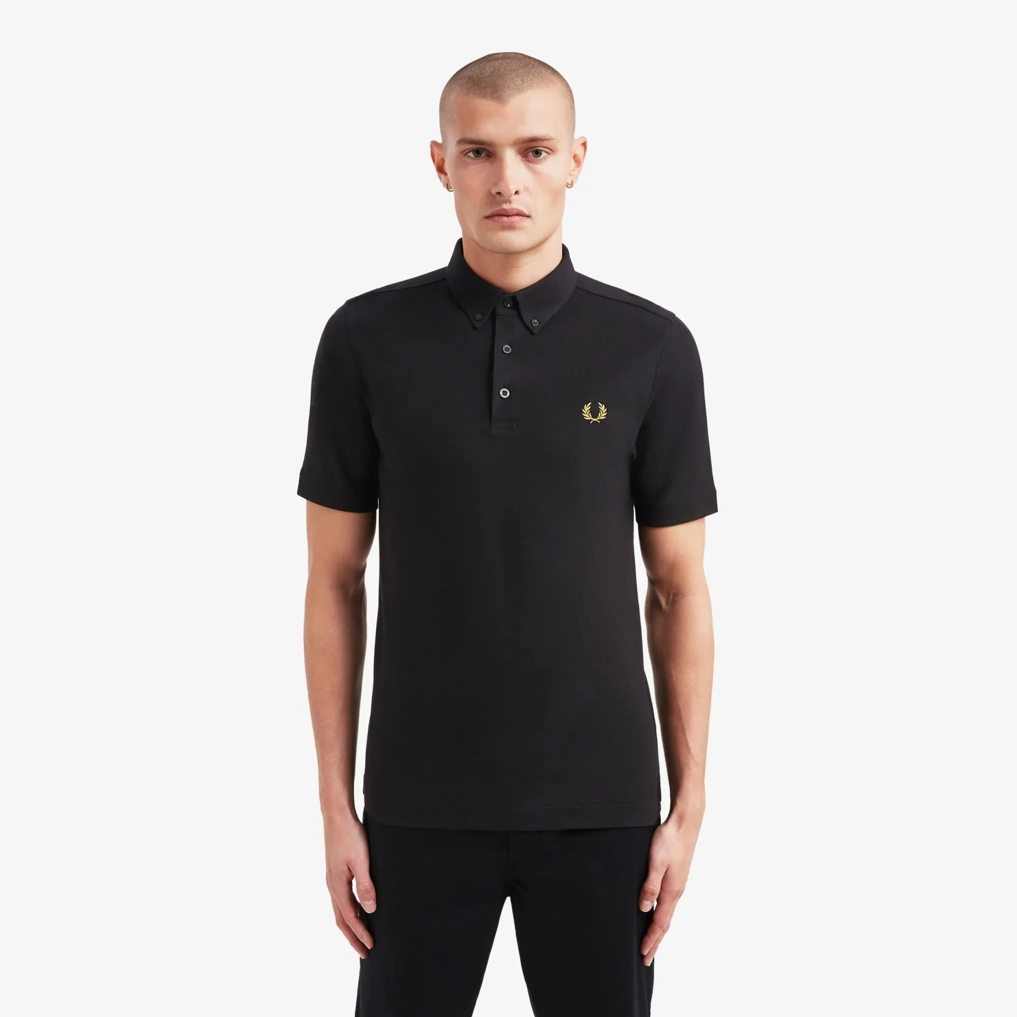 Button Down Polo Shirt (Black)