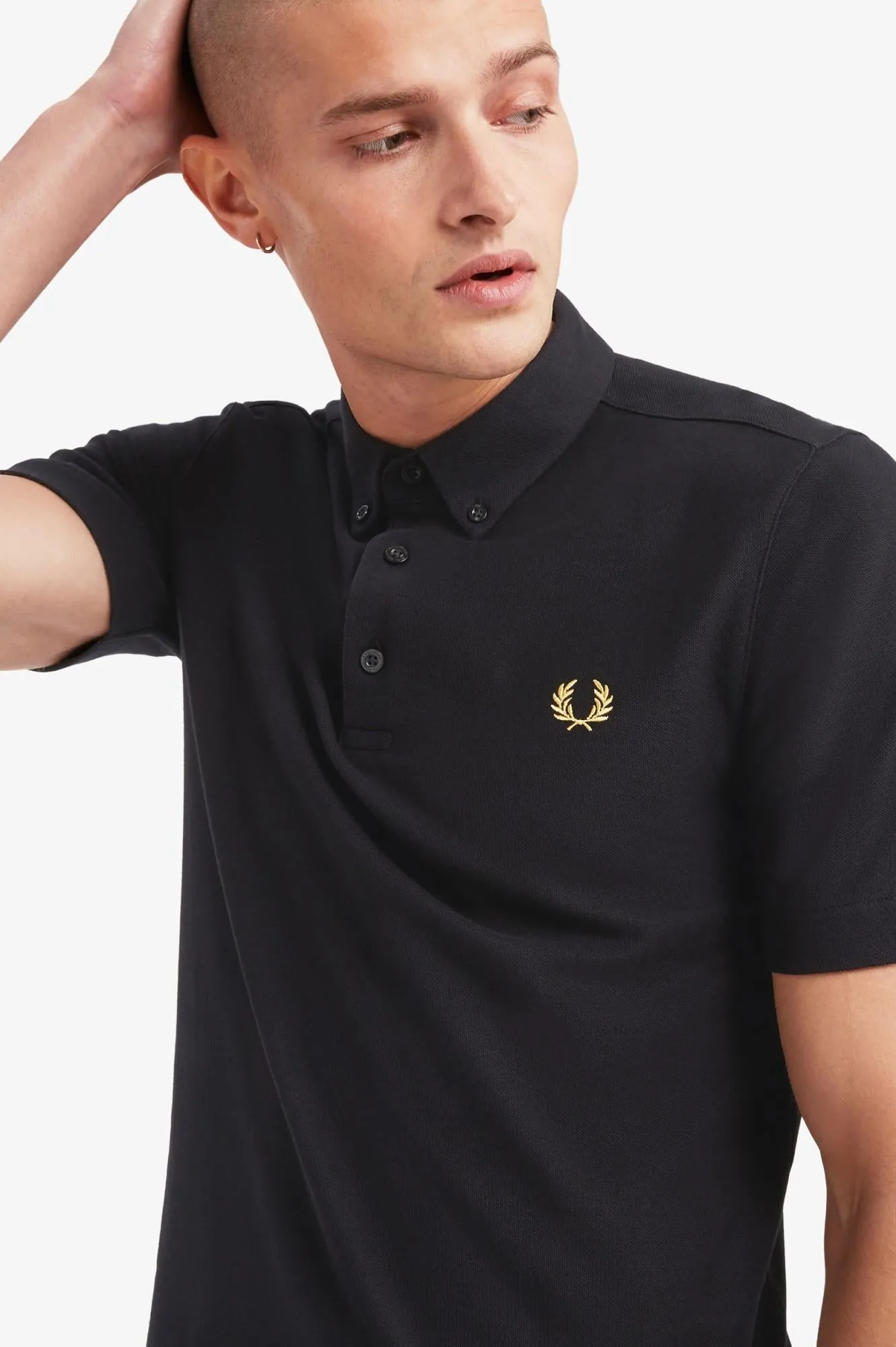 Button Down Polo Shirt (Black)