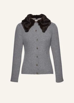 Cashmere cardigan in light grey
