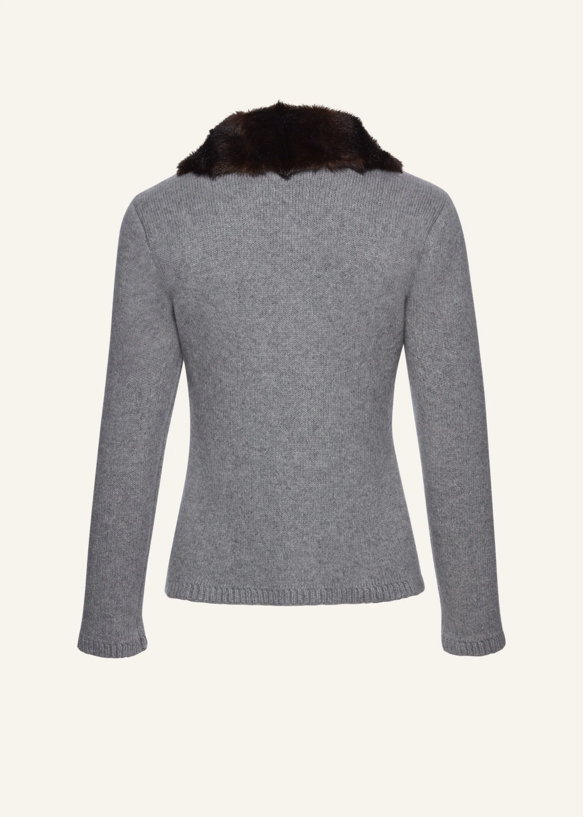 Cashmere cardigan in light grey