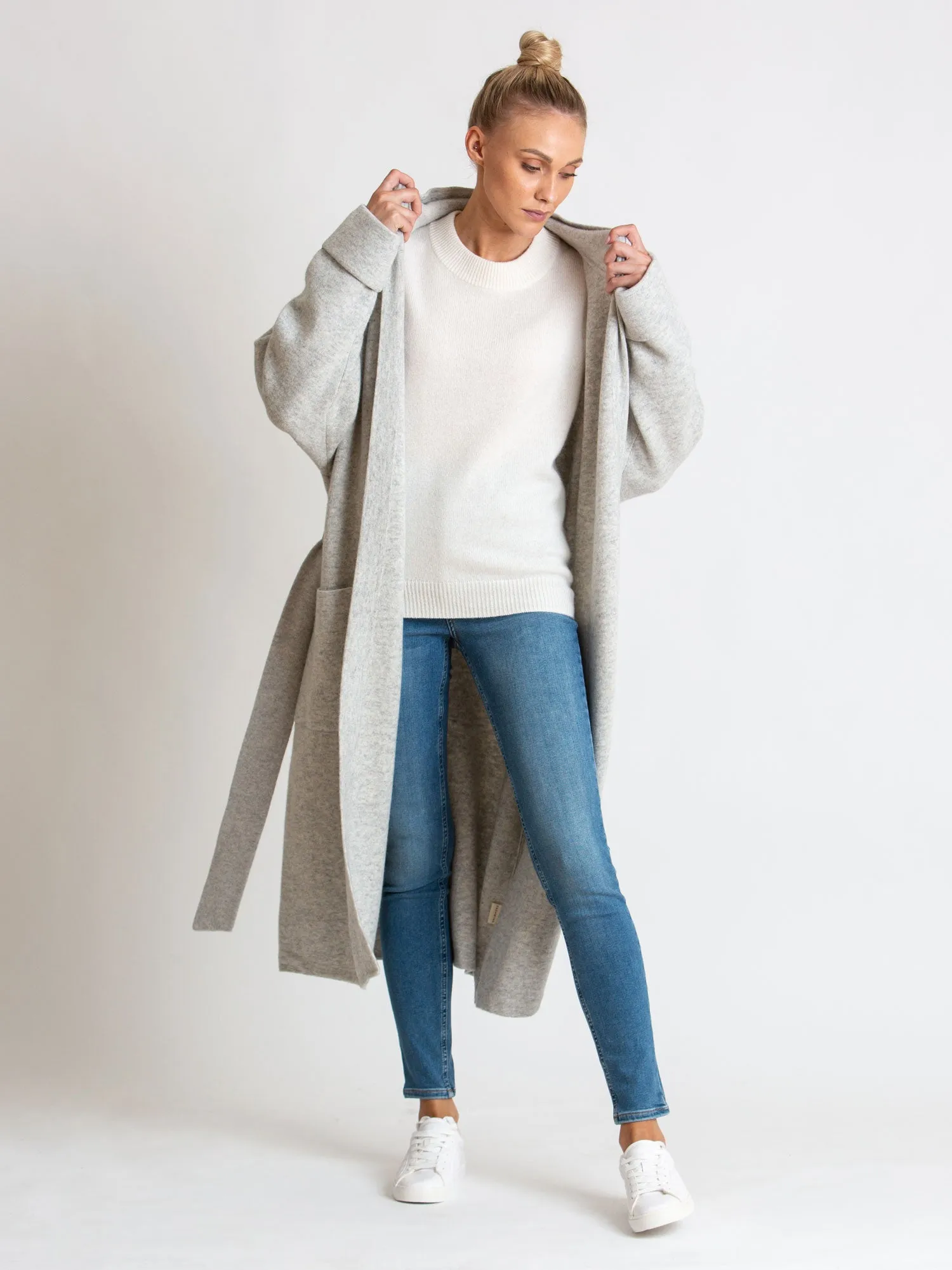 Cashmere coat "Nora" - light grey