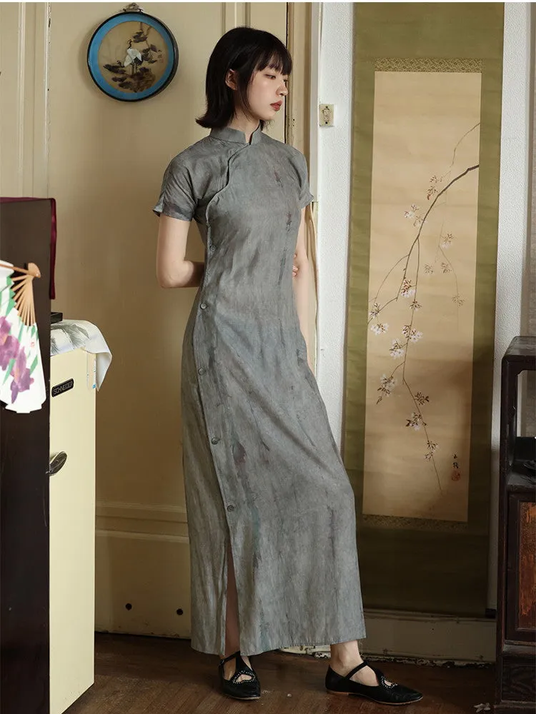 China Retro Dark Long Chic Dress