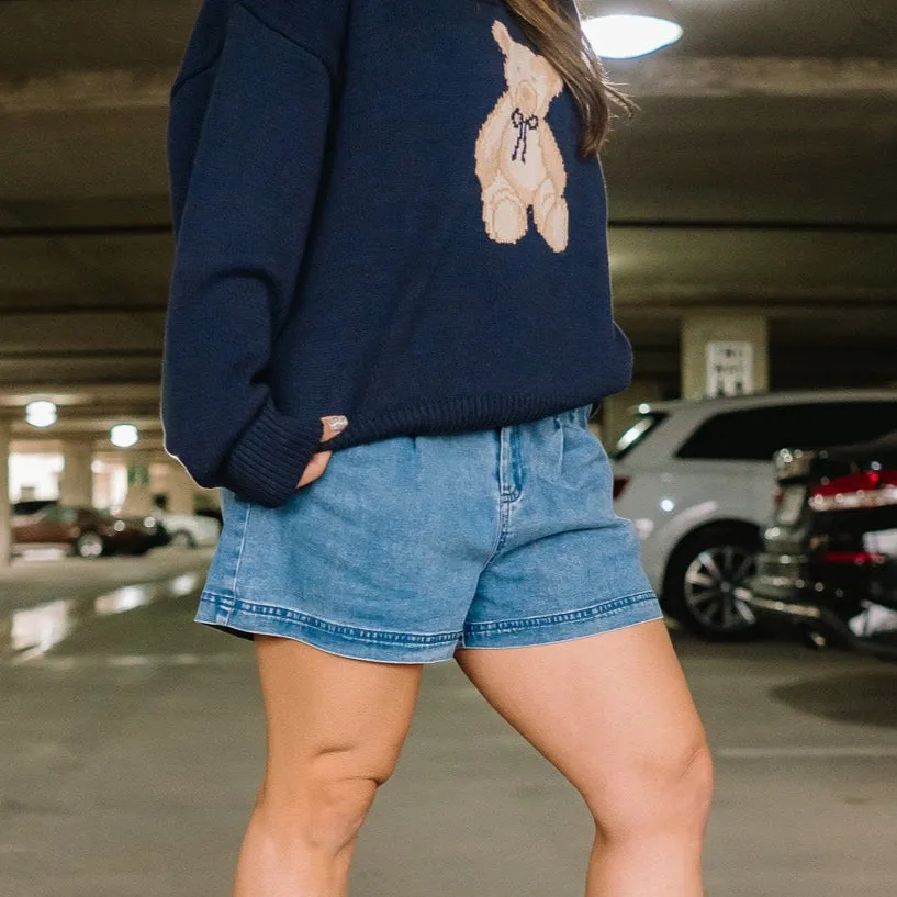 City Stroll High-Waisted Pleated Tencel Shorts