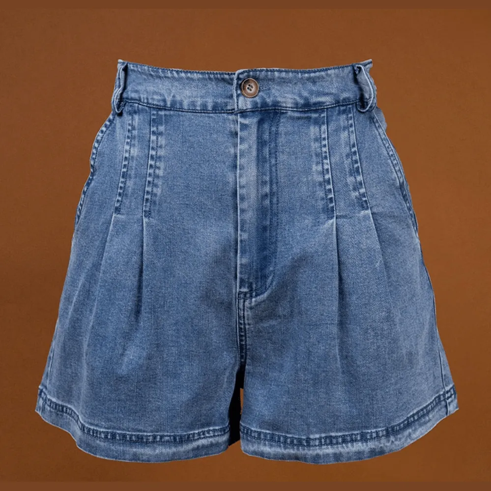 City Stroll High-Waisted Pleated Tencel Shorts