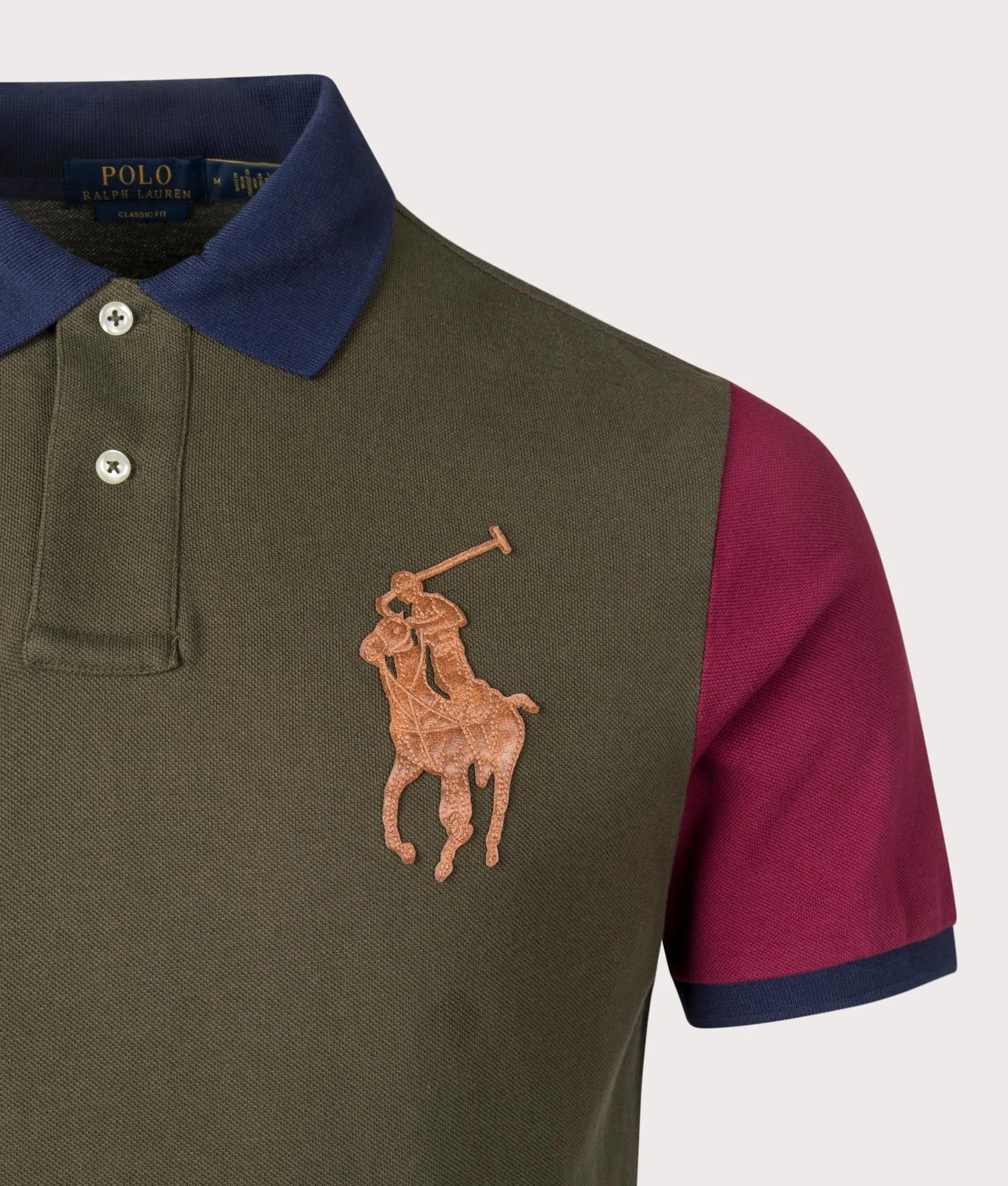 Classic Fit Leather-Pony Mesh Polo Shirt