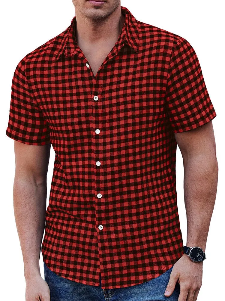 Classic Short Sleeve Checkered Shirt