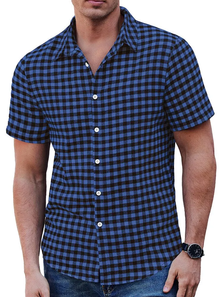 Classic Short Sleeve Checkered Shirt
