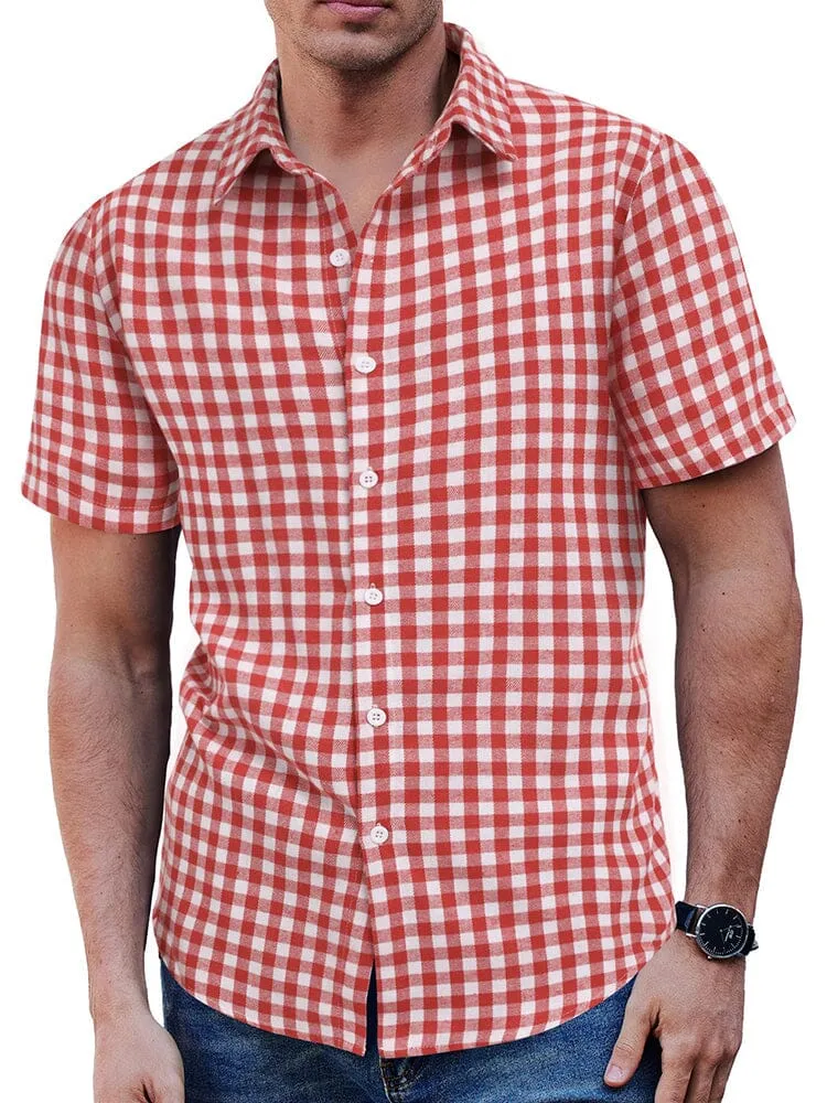 Classic Short Sleeve Checkered Shirt