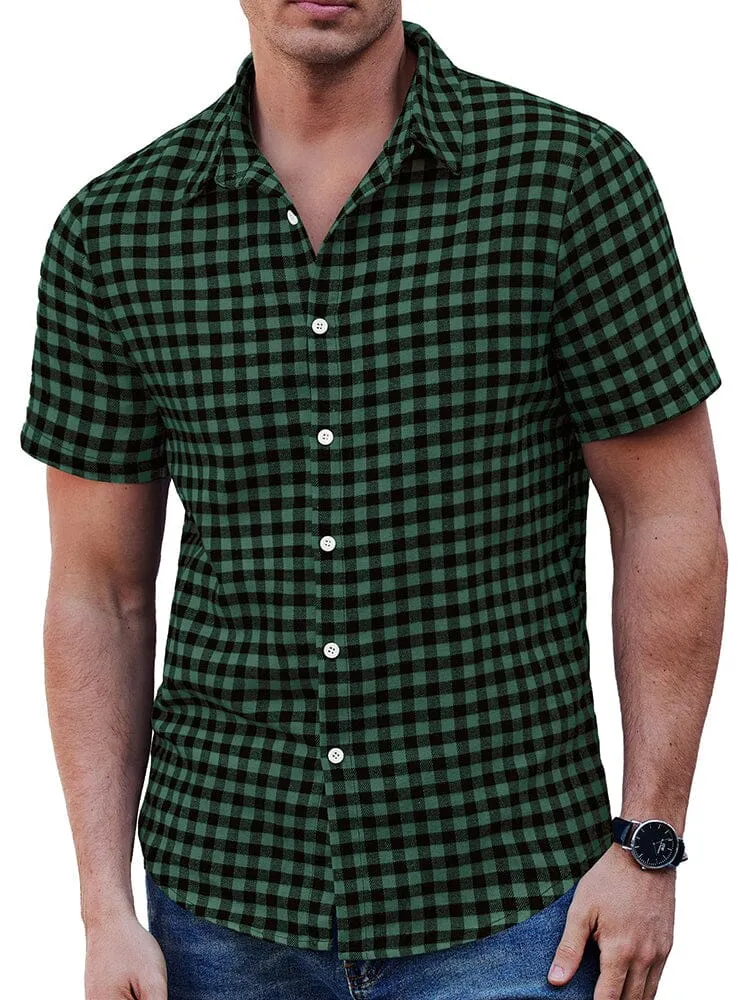 Classic Short Sleeve Checkered Shirt