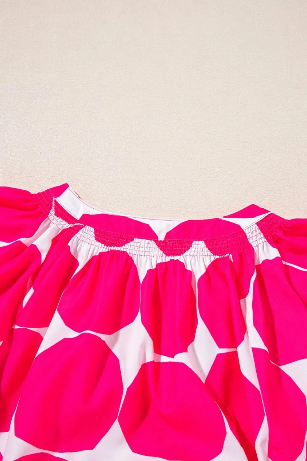 Contrast Notched Flutter Sleeve Dress