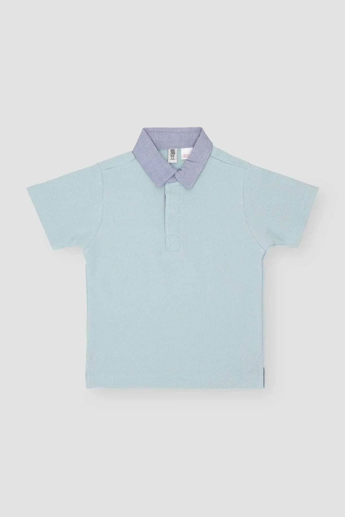 Contrast Polo T-Shirt For Baby Boy - Sky Blue
