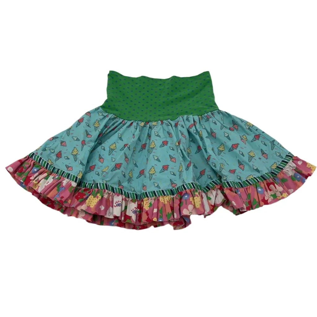 Cotton Ruffle Skirt / Ice Cream