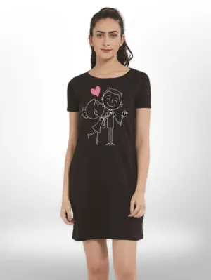 Couple Goals Printed  Women's  Long T-shirt