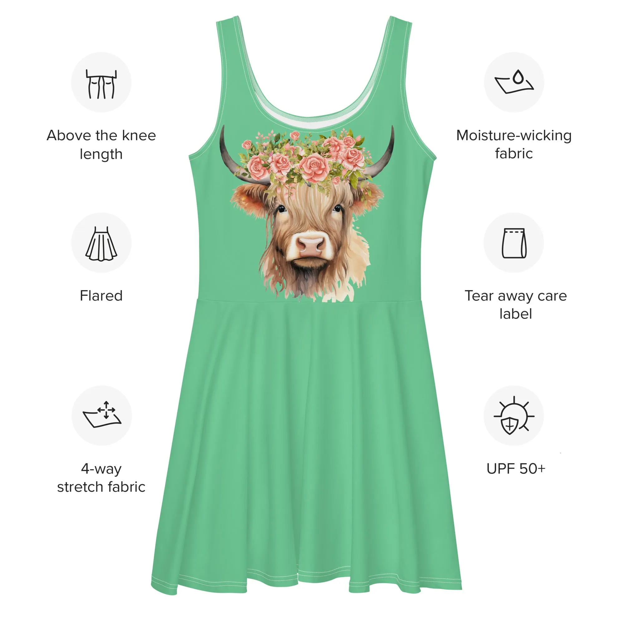 Cow Lovers Udderly Chic Skater Dress, lioness-love