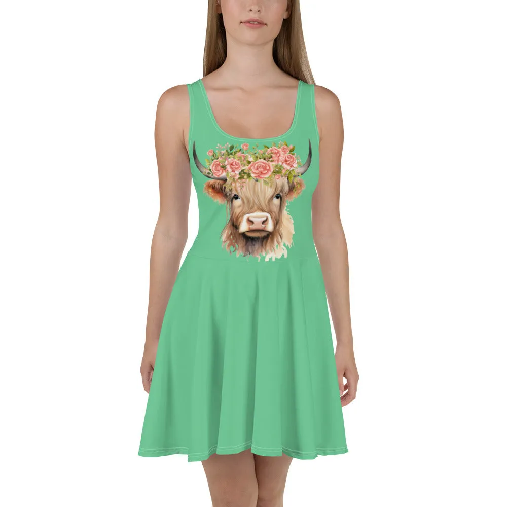 Cow Lovers Udderly Chic Skater Dress, lioness-love